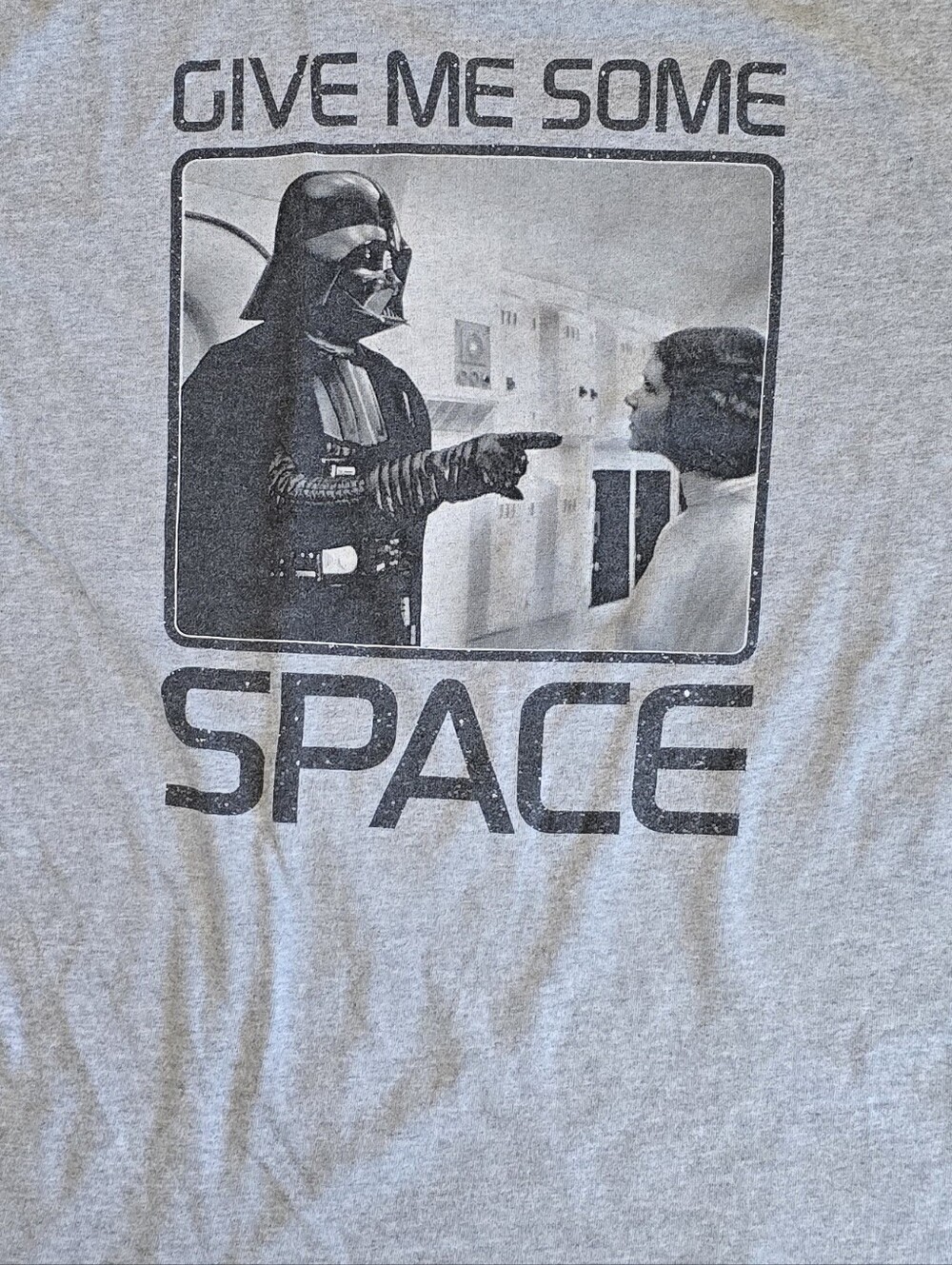 Star Wars Licenced Gray 'Give Me Some Space' Darth Vader Graphic Novelty Tee